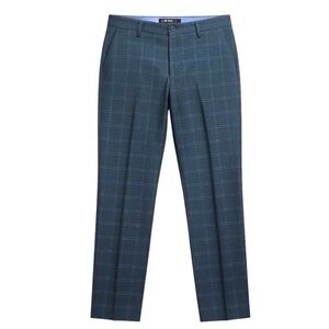 ADIDAS Blue Plaid Golf Pants Flat Front Straight Leg Climalite